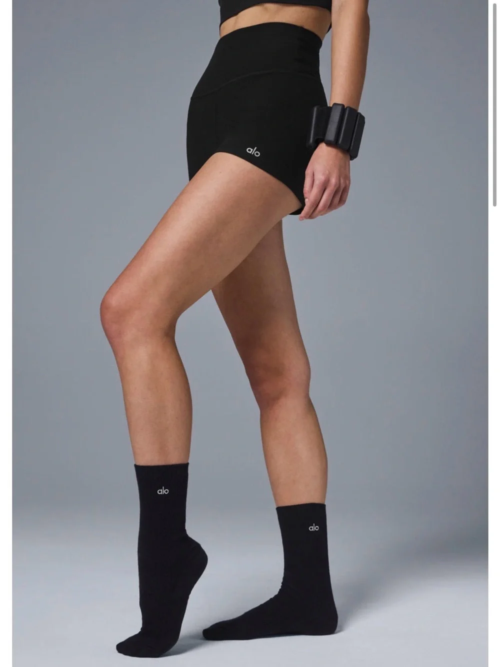 Alo Unisex Half-Crew Understated Sock - Black